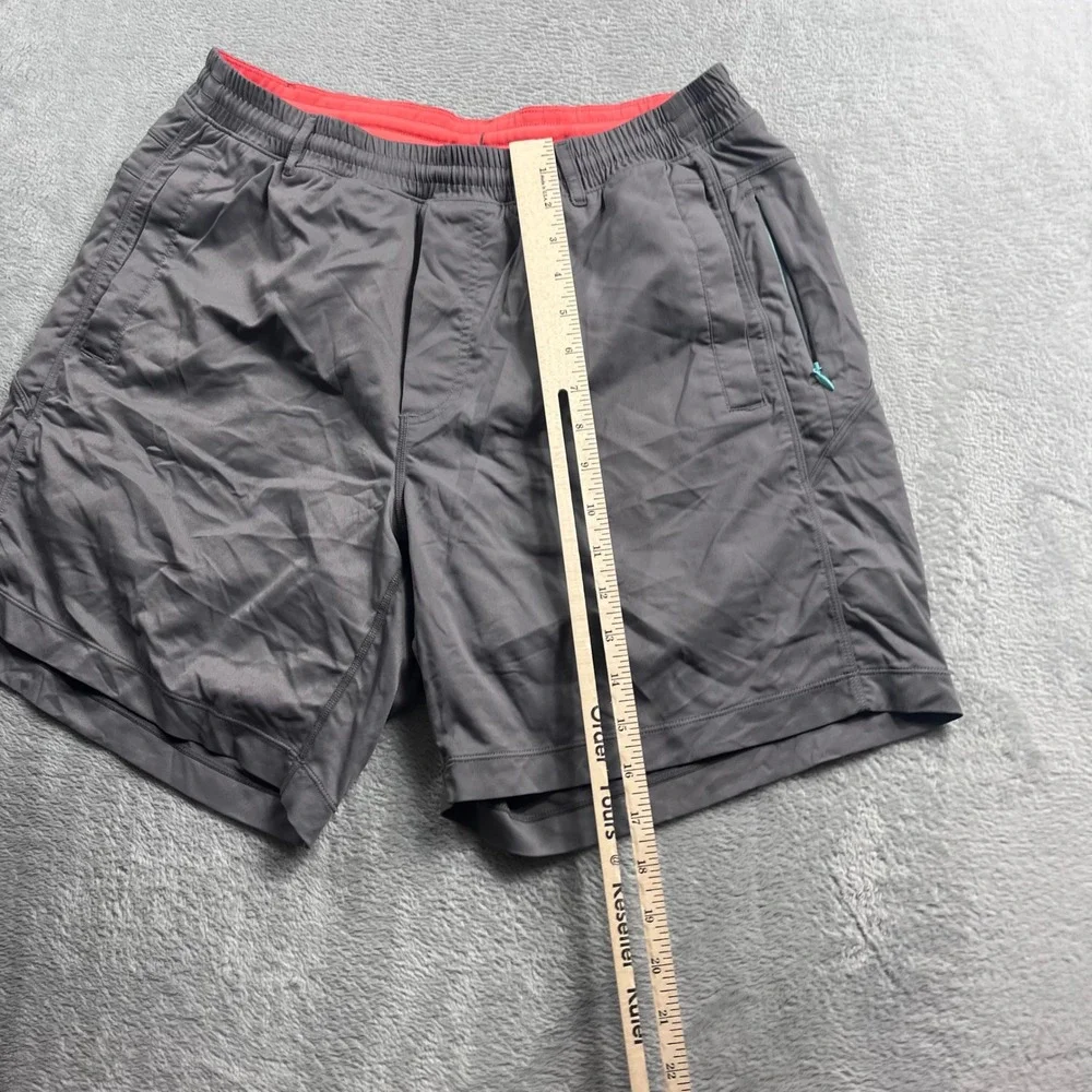 Birddogs Classic Boom Gym Shorts Grey Orange Liner Mens Large L 7 Inch Inseam
